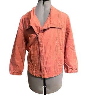 Hurley Coral Crop Zip Moto Jacket Small